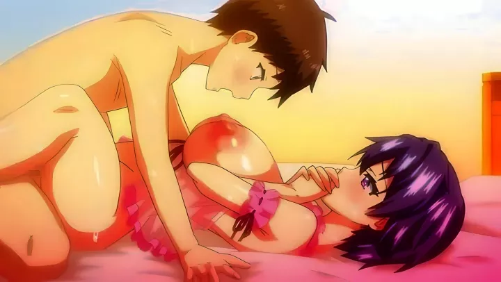 ⁣Brother peeks at his sister's sex, filming hentai porn with a maiden 